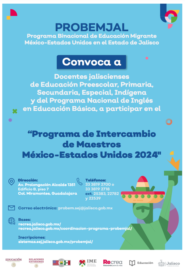 Convocatoria de Maestros México Estados Unidos 2024 PROBEMJAL